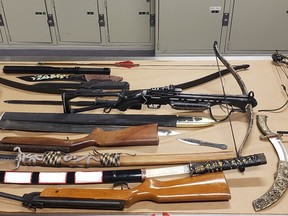 Clayton Wade Zeleniski of Kelowna faces 10 criminal charges following a search of a property that uncovered drugs and a cache of weapons.