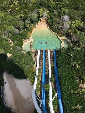 The view down from the top of the Xel Ha Lighthouse slides.