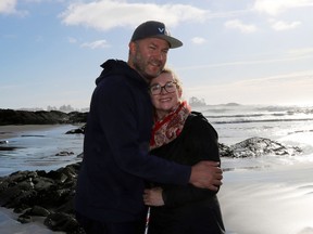 Ineke and Miquel on Chesterman Beach.