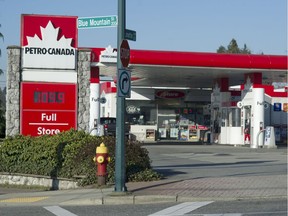 Petro-Canada gas station on Brunette Avenue in Coquitlam on March 20, 2020.