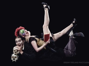 Comedy of Terrors performance duo of Gidget Gravedigger and Aleister Crane. [PNG Merlin Archive]