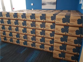 Just a portion of the 800,000 stored Girl Guides cookies that fund the B.C. chapter's activities for a year.