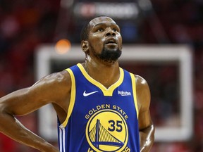 Golden State Warriors forward Kevin Durant, who has tested positive for COVID-19.
