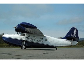 A Pacific Coastal aircraft (not the one pictured) narrowly missed a truck on a runway in Trail two years ago. A TSB report has found that truck driver's radio volume was turned down.