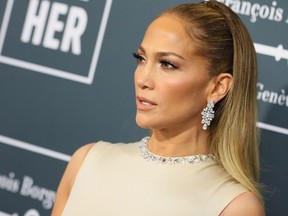 US actress/singer Jennifer Lopez arrives for the 25th Annual Critics' Choice Awards at Barker Hangar Santa Monica airport on January 12, 2020 in Santa Monica, California.