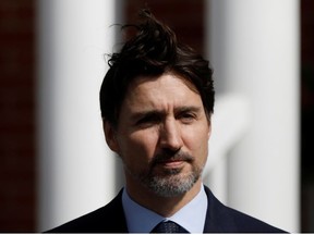 Canada's Prime Minister Justin Trudeau attends a news conference at Rideau Cottage in Ottawa, Ontario, Canada March 13, 2020.