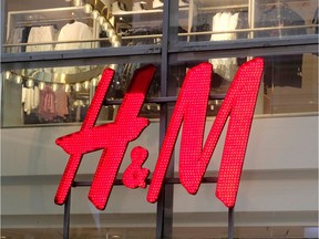 H&M logo is seen on a shop in Riga, Latvia January 30, 2020.
