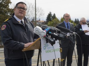 Chief Darrell Reid of Vancouver Fire Rescue at a news conference Friday to discuss city pandemic planning.