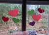 Cheery hearts in the window.