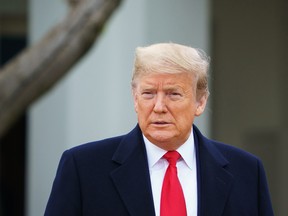 U.S. President Donald Trump is seen before the start of a Fox News virtual town hall meeting from the Rose Garden of the White House in Washington, D.C. on March 24, 2020.