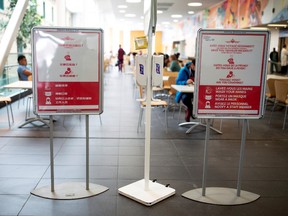 Signs in Chinese, French and English are posted for visitors and staff at the Jewish General Hospital in Montreal, Quebec, Canada March 2, 2020.