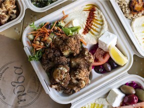 Takeout food from Nuba Restaurants in Vancouver.
