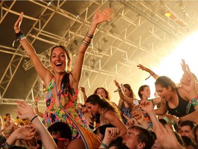 Fans enjoying a music festival.