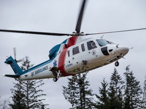 An air ambulance was dispatched to Highway 5 south of Merritt on Oct. 11, 2021, due to a motor vehicle accident