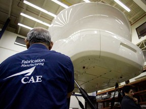 A flight simulator in CAE Inc. headquarters in Montreal. The Aerospace manufacturer hopes to make 10,000 ventilators over the next three months.