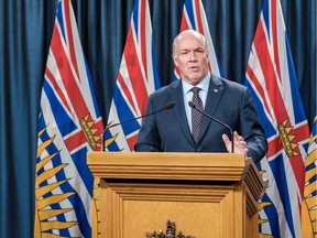 Premier John Horgan congratulated the Vancouver Canucks for making the NHL playoffs, but said he can't waive the 14-day quarantine rule to control COVID-19 so the NHL club can be a hub city host for the playoffs.