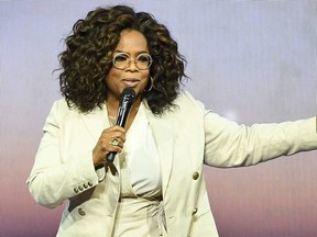 Oprah Winfrey speaks during Oprah's 2020 Vision: Your Life in Focus Tour presented by WW (Weight Watchers Reimagined) at Chase Center in San Francisco, Feb. 22, 2020.