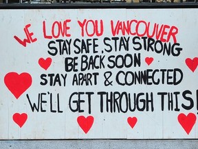 Murals on Powell St. as a Vancouver business owner who boarded up her shop windows is calling on artists to paint pictures on them featuring the faces of people involved in the fight against the spread of coronavirus, in Vancouver BC.