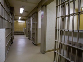 Holding cells at the Edmonton Law Courts.