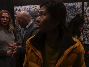 The Chinese character played by Traei Tsai is treated suspiciously, then in an outright hostile fashion, by her neighbours in an apartment building elevator in the new feature film Corona, written and directed by Vancouver’s Mostafa Kesvari.