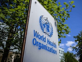 A sign of the World Health Organization next to their headquarters, amid the COVID-19 outbreak, in Geneva on Friday, April 24, 2020.