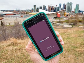 The Alberta government's ABTraceTogether tracing app for COVID-19 launched over the weekend had seen over 86,000 downloads as of Monday, May 4, 2020. Gavin Young/Postmedia ORG XMIT: POS2005041154168684