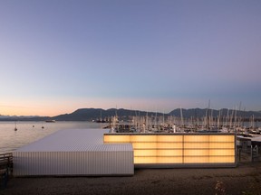 The Royal Vancouver Yacht Club Dock Building is located at the marina at Jericho Beach.