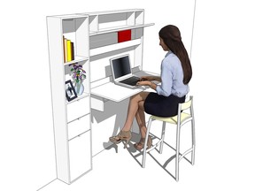 New home office design by Adera developers, with a desk that folds out of the wall.