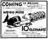 Another Colossus ad featured him on a teeter-totter with 10 elephants. This is from the Aug. 8, 1943 Billings Gazette in Montana.