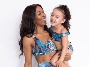 Canadian influencer Sasha Exeter starred in the swimwear campaign alonside her daughter for the Canadian company Knix.