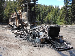 Mounties say a piece of heavy equipment on the Trans Mountain pipeline expansion project near Merritt was the target of vandalism and theft one day, and the fire on another.