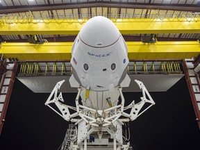 The SpaceX Falcon 9 rocket is ready to go.