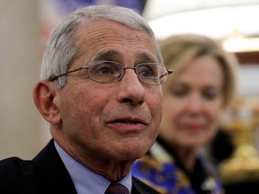 National Institute of Allergy and Infectious Diseases Director Dr. Anthony Fauci speaks during a coronavirus response meeting in the Oval Office at the White House in Washington, D.C., Wednesday, April 29, 2020.