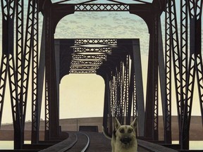 Alexander Colville's 1976 painting Dog and Bridge is one of the highlights of the July 15, 2020, Heffel auction. There will be a preview at the Heffel Gallery, 2247 Granvile St., from June 20-23. The painting has a pre-auction estimate of $800,000 to $1.2 million.