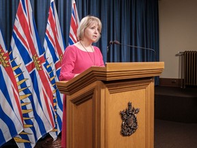 The provincial health officer, Dr. Bonnie Henry, at her near-daily briefing, on Tuesday, May 5, 2020.