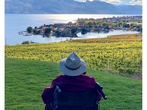 Okanagan wine pioneer Richard "Dick" Stewart died at age 94 on May 12, 2020. He is pictured here surveying his property in West Kelowna. For 0606 col gismondi