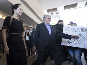 Meng Wanzhou, chief financial officer of Huawei, leaves B.C. Supreme Court in Vancouver, Wednesday, May 27, 2020 after the judge found that there is double criminality in the extradition of Wanzhou.