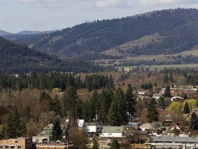 Six properties in southern British Columbia have been ordered evacuated after the rising Kettle River breached a berm and cut off access to the homes near Grand Forks.  A file photo of Grand Forks is shown here.
