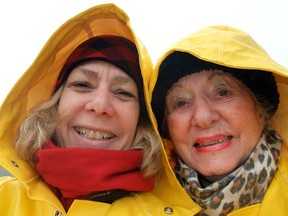 Columnist Daphne Bramham with her mother, Lydia Bramham, on B.C.'s Long Beach in 2012.