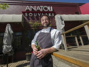 Anatoli Souvlaki owner Iani Makris on the patio of his North Vancouver restaurant.