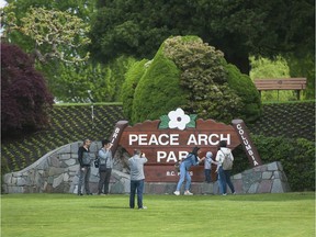 Peace Arch Park at the Canada-U.S. border in Surrey.