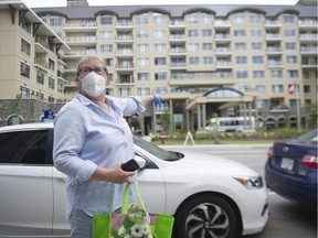 White Rock resident Jacqueline Lewis outside her apartment, Sunset Villa, which is across the street from the Abby Lane Amica seniors' residences in Surrey.