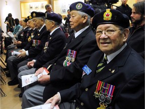 Chinese veterans involved in The Memory Project "Stories of The Second World War" attend a presentation at the Chinese Community Centre in Vancouver.