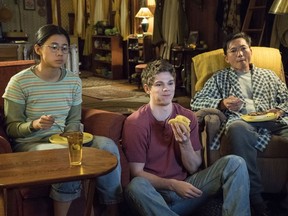 From left: Leah Lewis, Daniel Diemer, and Collin Chou star in the new Netflix film The Half of It.