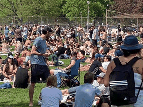 Trinity Bellwoods park on May 23, 2020 as posted on Dr. Eileen de Villa's, Toronto's Medical Officer of Health, twitter page.