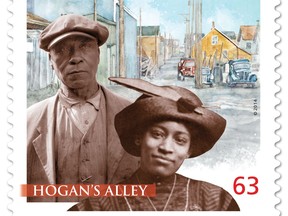 Jimi Hendrix's grandmother Nora Hendrix is featured on a Canada Post stamp that celebrates Hogan's Alley, where Vancouver's Black community lived in the 1920s to the 1960s. The other person on the stamp is Fielding Williams Spotts Jr.