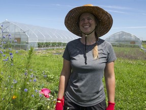 Stephanie Bulman of Kwantlen Polytechnic University is pictured at the school's farm on the Garden City Lands in Richmond on June 18.
