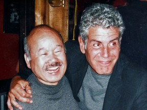 Hidekazu Tojo with Anthony Bourdain in 2008. Photo: Leila Kwok