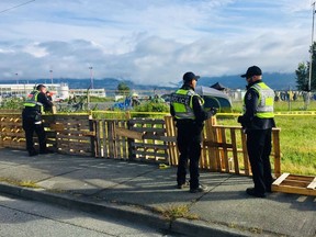 A tent city encampment in the Downtown Eastside's CRAB Park is being evicted on Tuesday morning.