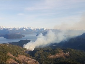 This fire near Kitimat was caused by human activity and grew to about 40 hectares before being extinguished. Wet weather has slowed wildfire activity across B.C. in June.